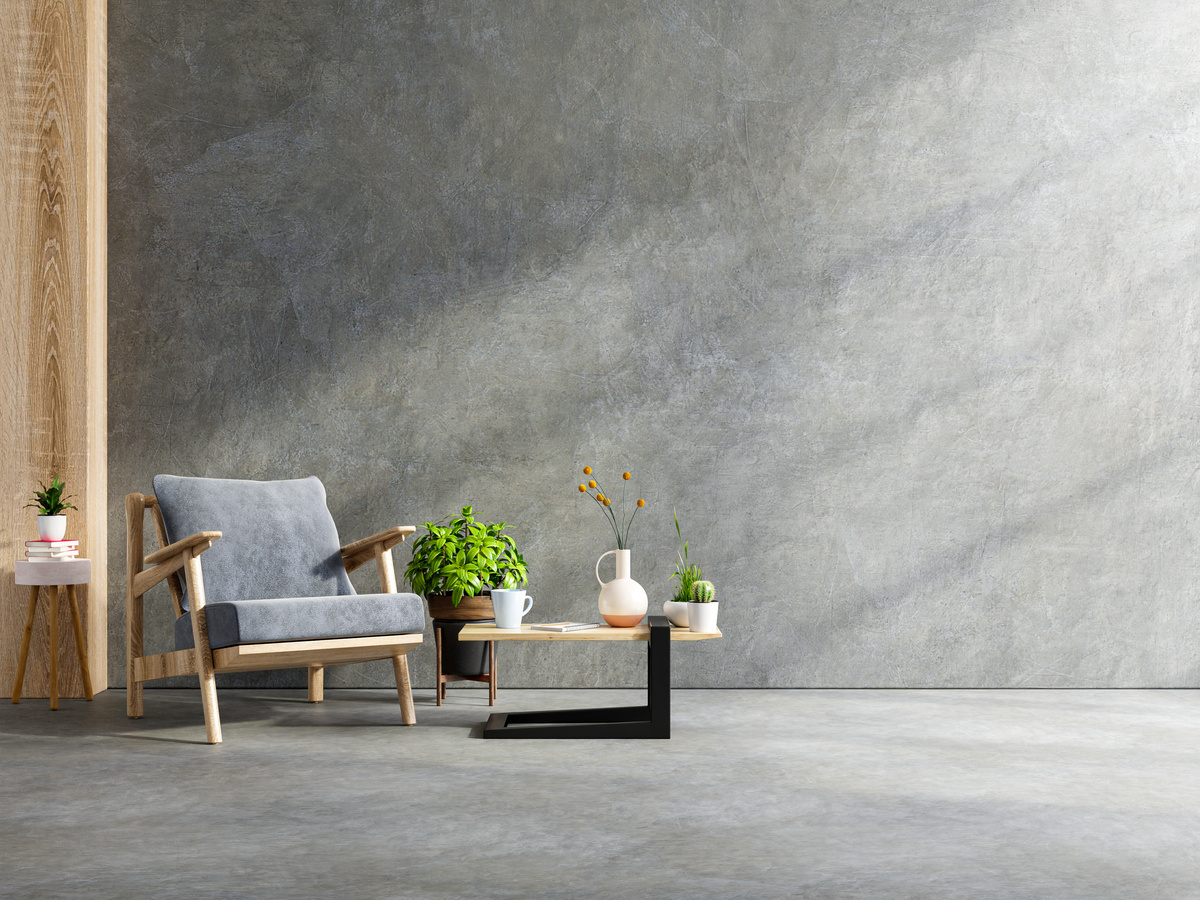 Armchair with Decorations in Room Interior